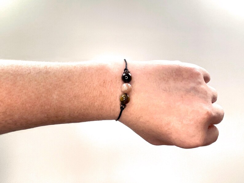 Manifested Dreams Adjustable Bracelet Tiger's Eye and Sunstone Energy