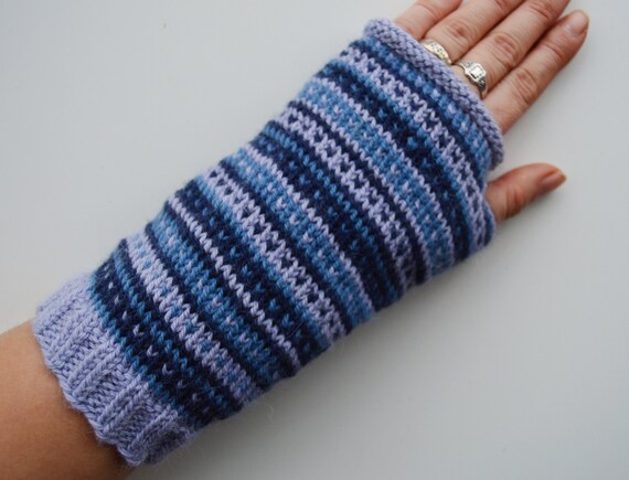 blu a maglia no dita lungo guanti scalda braccia per signora donna 