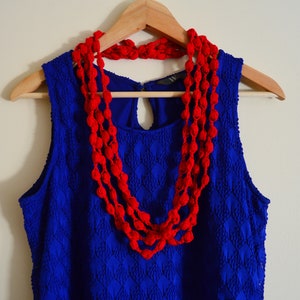 Crochet Fabric Necklace made of colourful high quality 100% cotton yarn