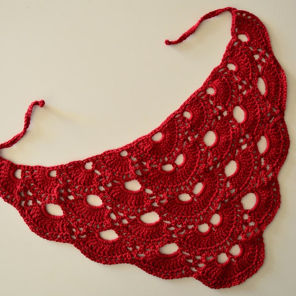 Crochet Triangle Bandana / Lace Hair Kerchief / Head scarf / Crochet Accessory / Adjustable Head Accessory