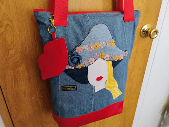 Lady with a sunhat extra-large bag crossbody/shoulder bag