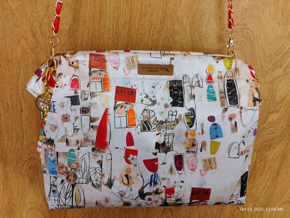 Satin Shoulder/ crossbody Bag with Wide Mouth Opening