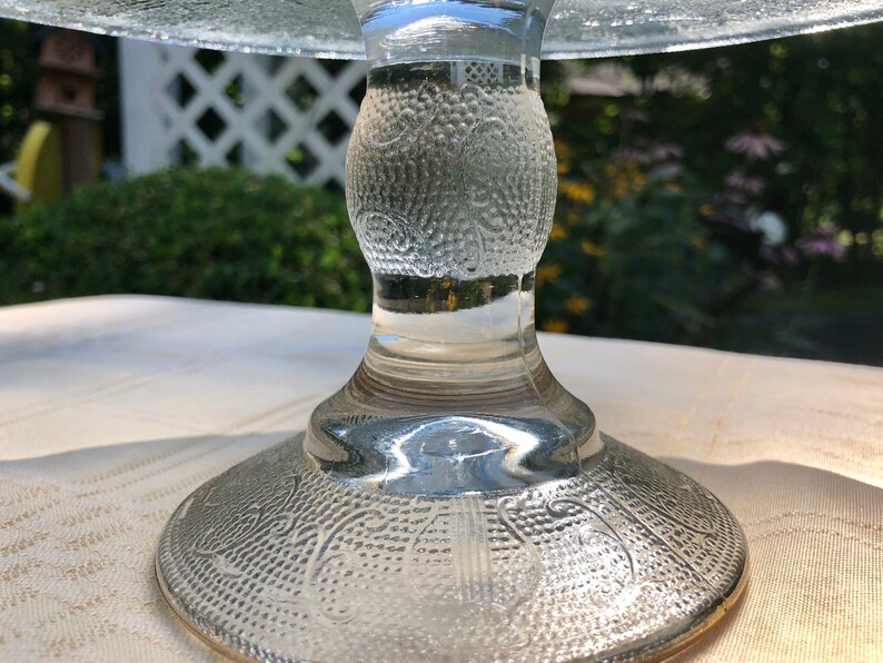 Jeannette Glass Harp Clear 10 Cake Stand - Etsy