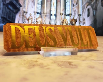 Marcador de madera Deus Vult