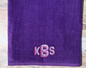 Large Personalized Embroidered With Monogram or Name Beach Pool Towels