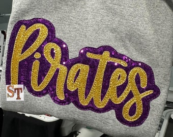 Bean Stitch Piraten Double Stacked Script Applikation Embroidery Download