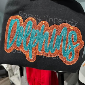 Bean Stitch Dolphins Double Stacked Script Applique Embroidery Download