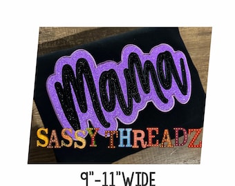 Satin Stitch Mama Doppel Stacked Script Applikation Stickdatei Download