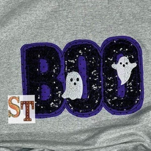 Boo with ghosts Double Stacked Bean stitch Applique Embroidery Download