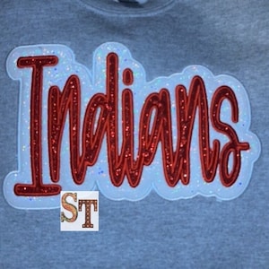 Satin Stitch Indians Script Double Stacked Applique Embroidery Download
