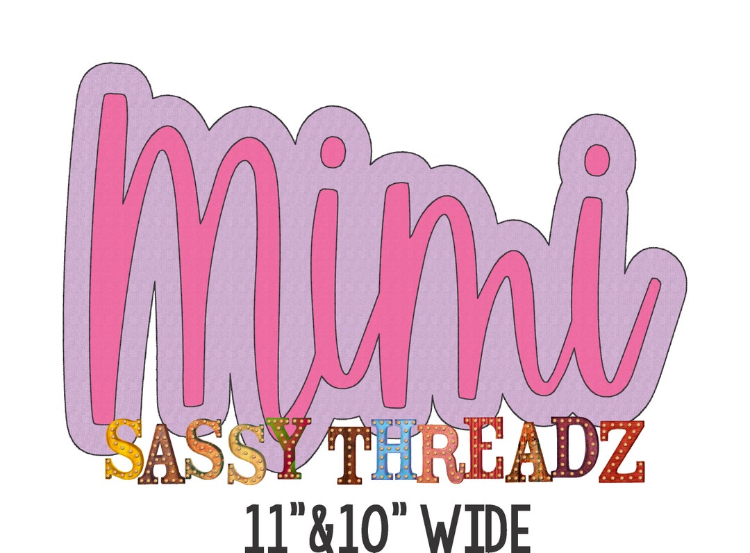 Bean Stitch Mimi Double Stacked Script Applique Embroidery Download - Etsy