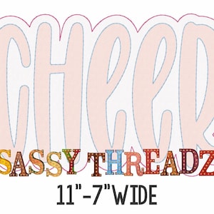 Bean Stitch Cheer Double Stacked Applique Embroidery Download