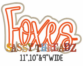 Descarga de bordado de apliques de zorros con puntada de satén y doble apilamiento