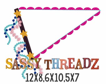 Descargar aplique bordado de banderín con volantes para el día del juego