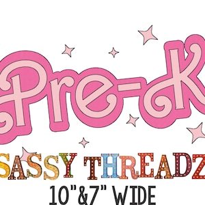 Pre-K Stars B Bean stitch Double Stacked Script Applique Embroidery Download