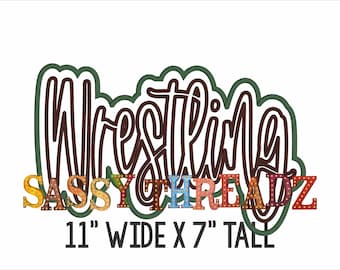 Descarga de apliques bordados de lucha libre con doble apilado y puntada de satén