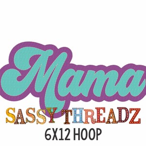 Bönstygn Retro Mama Zick Zag och Bönstygn Dubbelstaplad Script Applikation Broderi Nedladdning