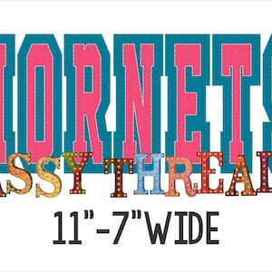 Bean Stitch Hornets Double Stacked Block Applique Embroidery Download