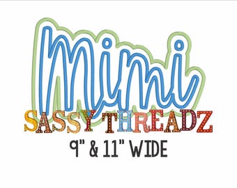 Descarga de apliques bordados con guion doble apilado Mimi de puntada de satén