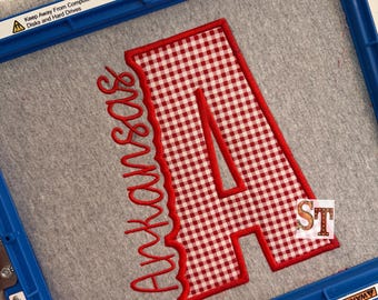 Satin Stitch Arkansas A Script Applique Embroidery Download