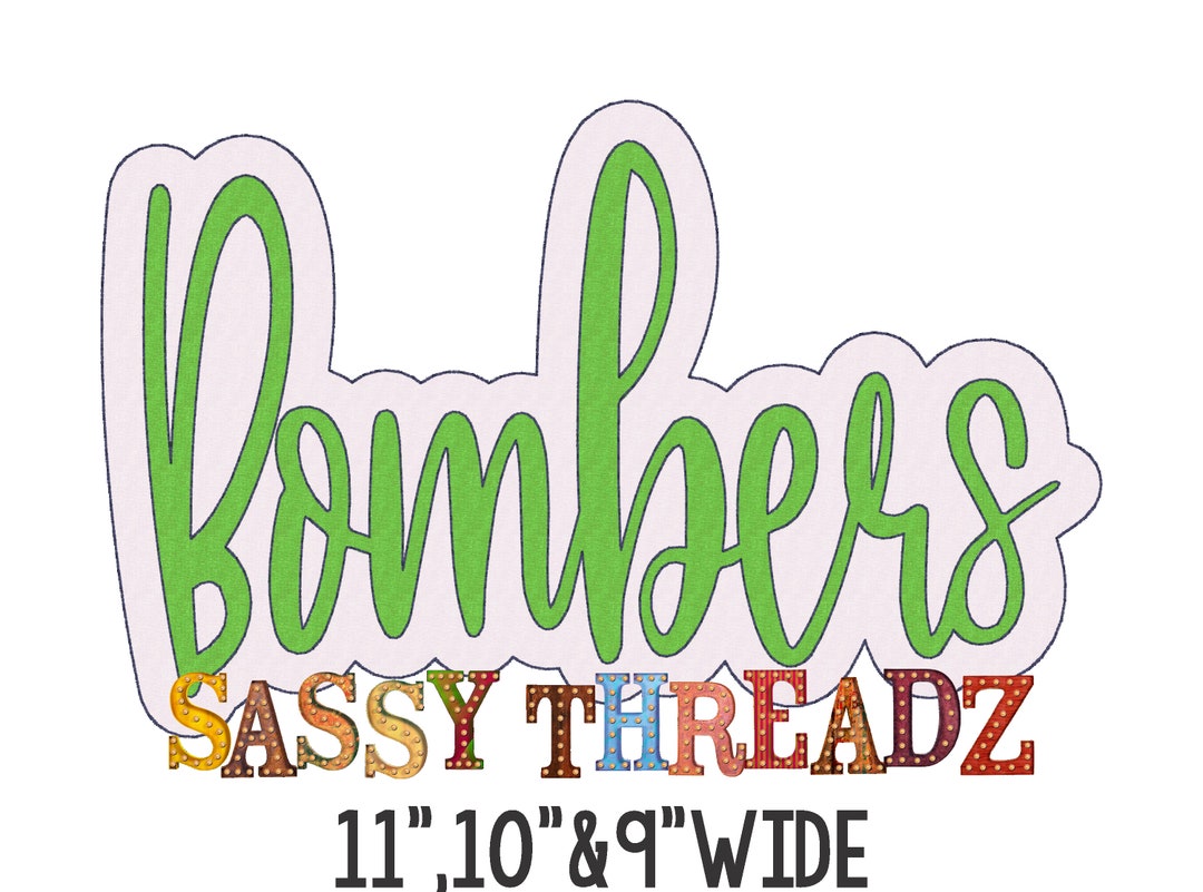 Bean Stitch Bombers Double Stacked Script Applique Embroidery Download - Etsy