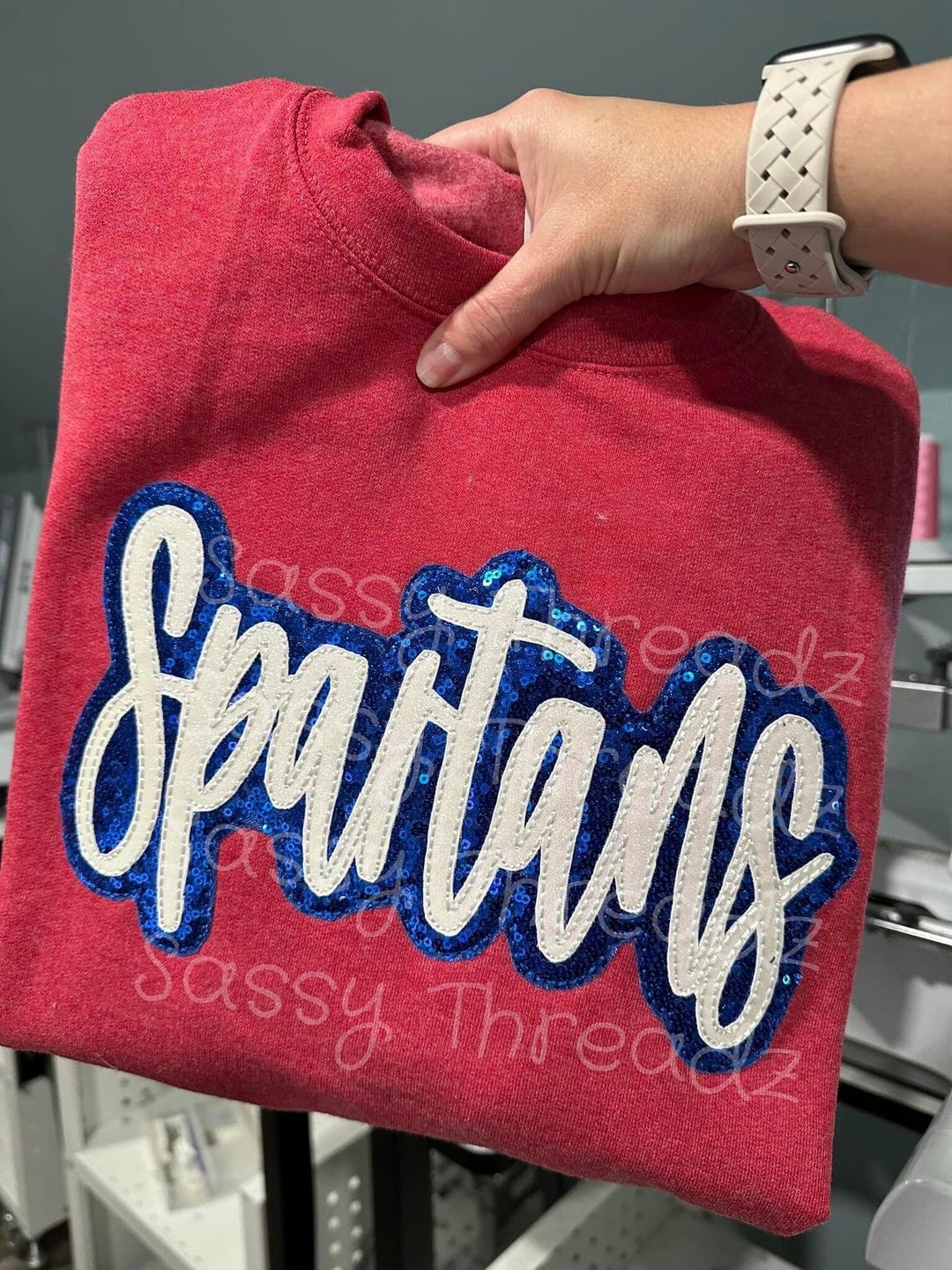 Bean Stitch Spartans Double Stacked Script Applique Embroidery Download ...