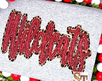 Wildcats Bean stitch Double Stacked Script Applique Embroidery Download