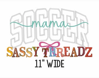 Descarga del bordado apilado con lazo arqueado atlético de punto satinado para mamás futbolistas