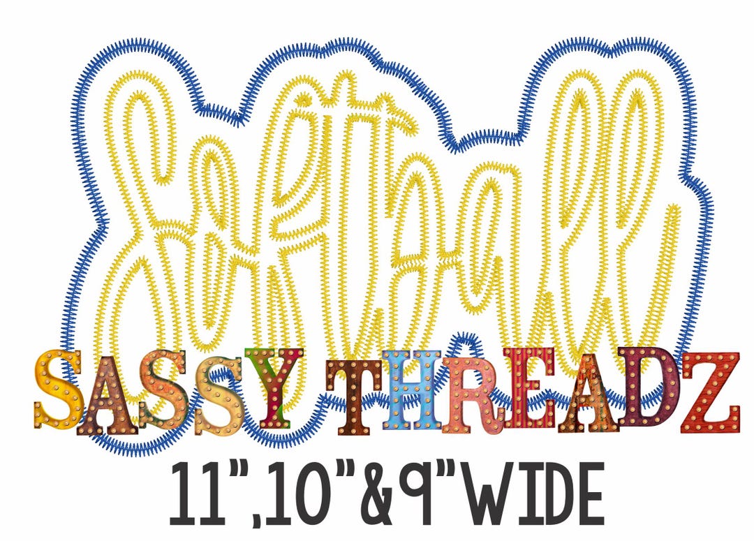 Softball Script Zig Zag Softball Double Stacked Script Applique Embroidery Download - Etsy