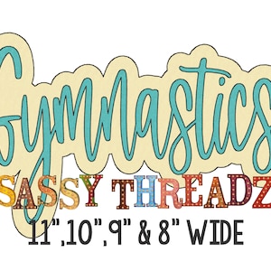 Gymnastics Bean stitch Double Stacked Script Applique Embroidery Download