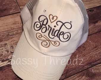 Bride embroidery Trucker Hat