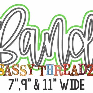 Band Double Stacked Satin stitch Script Applique Embroidery Download