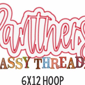 Panthers Zig Zag Double Stacked Script Applique Embroidery Download