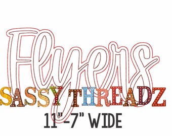 Descarga de apliques bordados con guion de doble capa de Bean Stitch Flyers