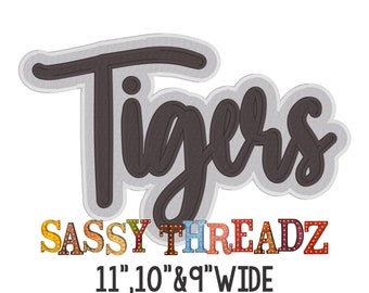 Satinstich Tiger Double Stacked Script Applikation Embroidery Download