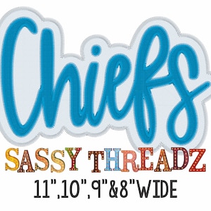 Chefs Zig Zag Double Stacked Script Applique Broderie Télécharger