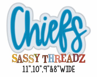 Chiefs Zig Zag Double Stacked Script Applique Embroidery Download