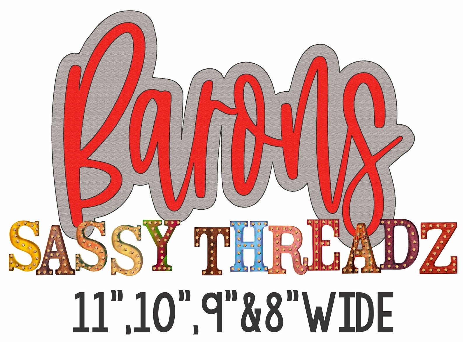 Bean Stitch Barons Double Stacked Script Applique Embroidery Download ...