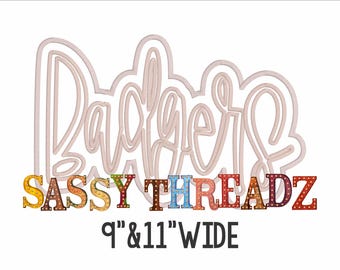 Descargar aplique bordado de escritura de doble capa con puntada de satén de Badgers