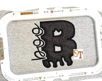 Satin Stitch B Boo Block Letter Halloween Spooky Script Applique Embroidery Download