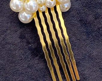 Gold Bridal Hair Comb, Pearl Hair Comb, Bridal Accessories, Bridesmaid Gifts, Gold Hair Comb, Gifts for Her, Mother of the Bride Gift