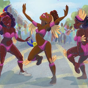 FINE ART PRINT &quot;We Got Rhythm!&quot; African Caribbean American Black Girl Magic Women Wall Art Decor