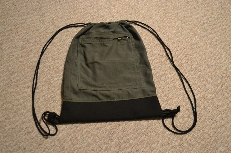 upcycled retired uniform backpack Draw String Backpack