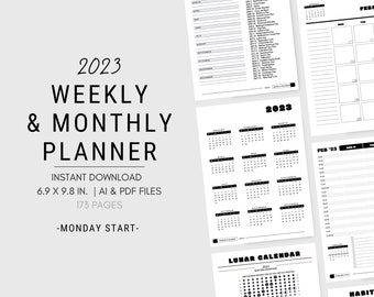 2023 Printable Digital Weekly Planner | Monday Start | B5 Paper Size