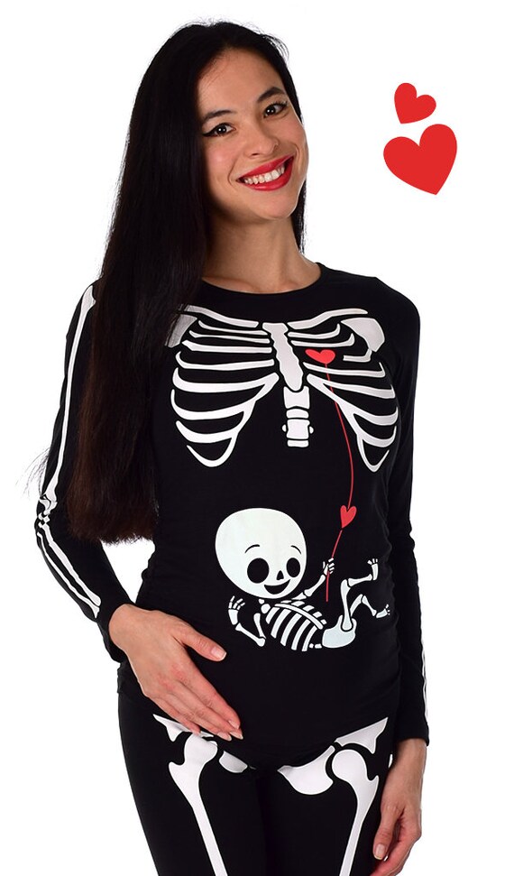 Ladies Girls Leggings Skeleton Maternity Halloween Fancy Dress Bottom Wear