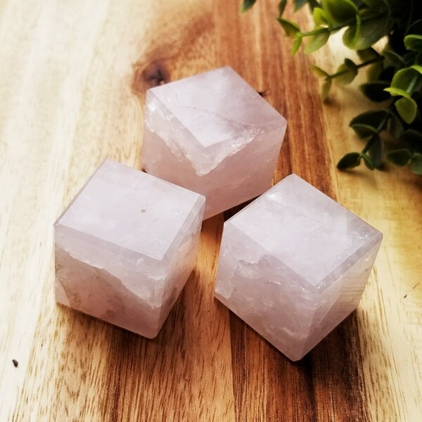 Rose Quartz Cube- Large Rose Quartz Crystal Cube - Heart Chakra - Crystal Healing, Reiki, and Crystal Grids