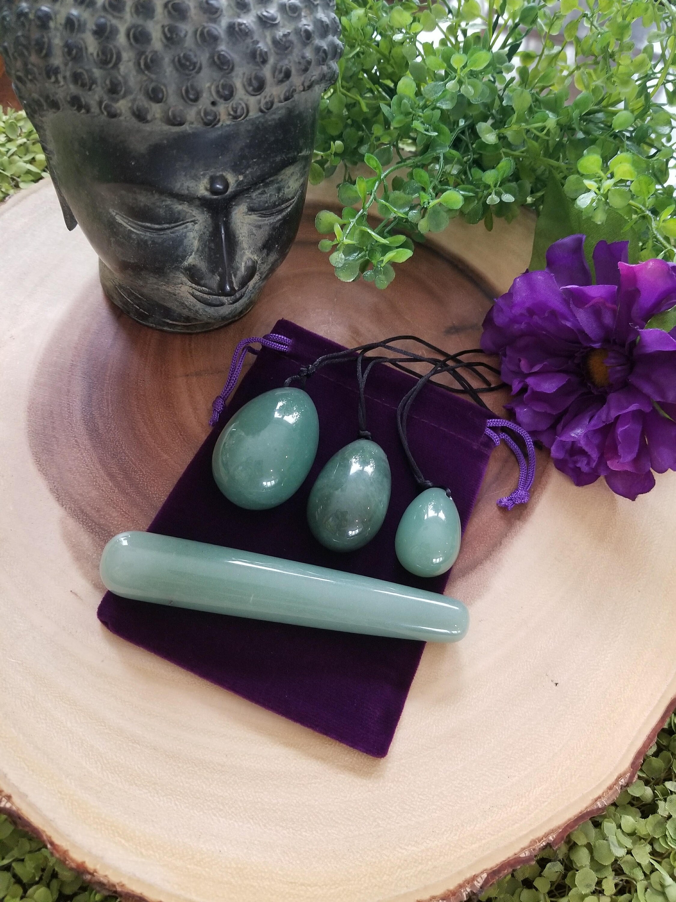 Aventurine Yoni Egg & Yoni Wand Set Kegel Exercise Set Etsy