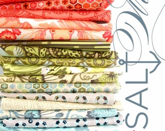 OOP Tula Pink - Salt Water 21 FQ bundle- almost the complete line (free spirit fabric)