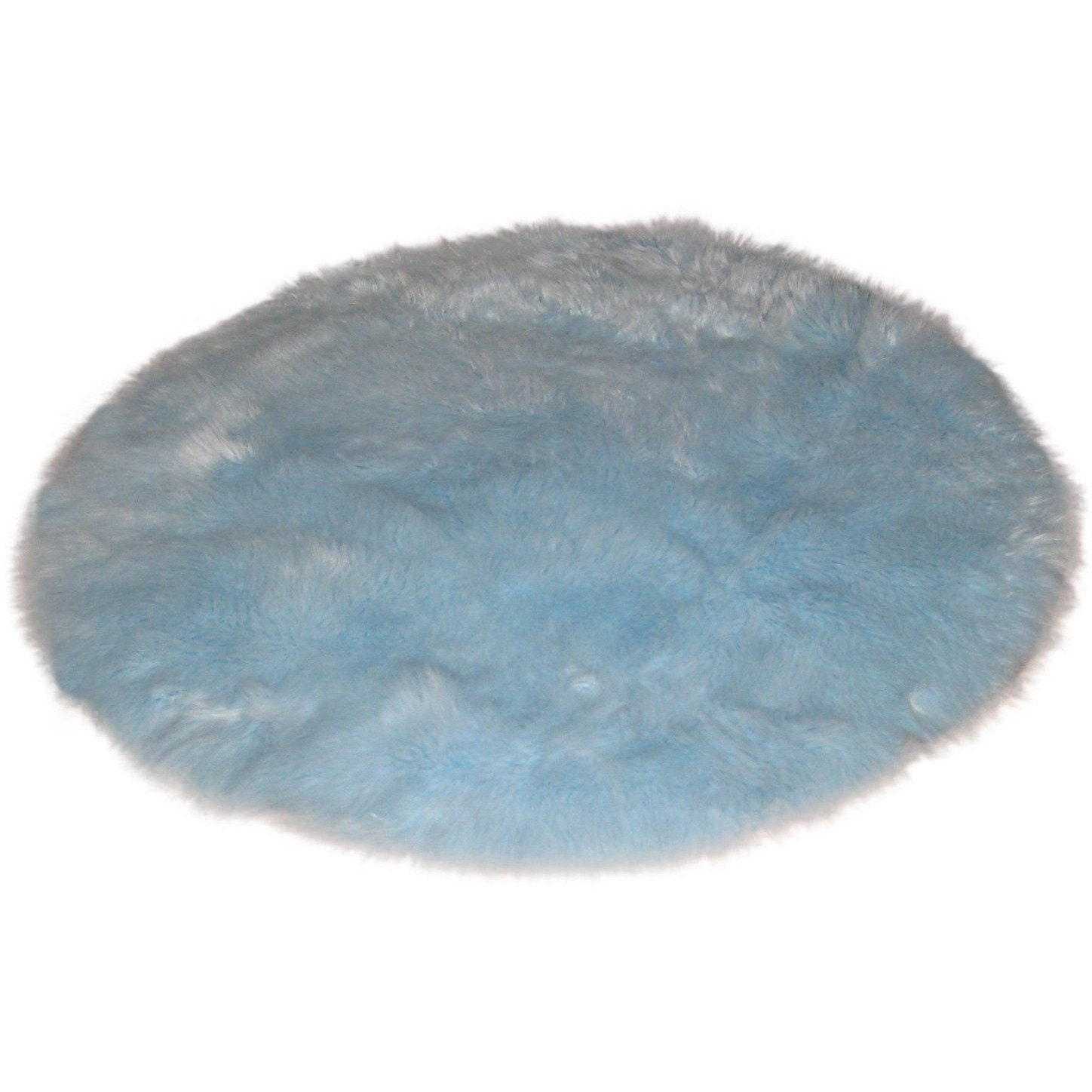 Round Baby Blue Faux Fur Rug - Etsy Australia