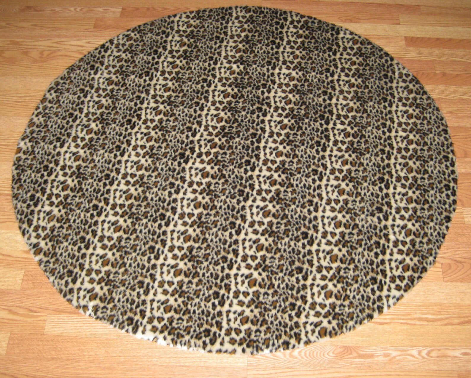 5' Cute Round Cheetah Print Premium faux fur rug nonslip Etsy